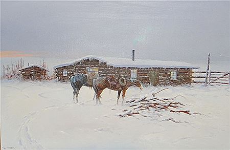 Clifton Cheek : Winter Cabin