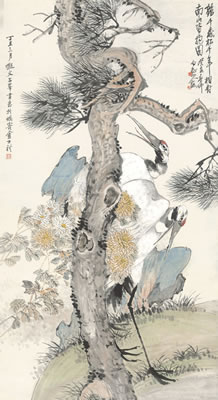 Wang Li : CRANES BY THE PINE