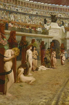 Herbert Gustave Schmalz : FAITHFUL UNTO DEATH (CHRISTIANES AD LEONES!)