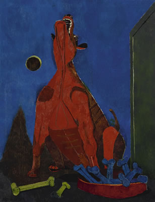 Rufino Tamayo : PERRO AULLANDO A LA LUNA (DOG HOWLING AT THE MOON)