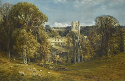 Bernard Walter Evans : FOUNTAINS ABBEY, YORKSHIRE