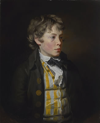 Henry Raeburn : PORTRAIT OF A BOY IN A STRIPED WAISTCOAT