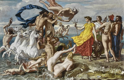 William Dyce : NEPTUNE RESIGNING TO BRITANNIA THE EMPIRE OF THE SEA, A SCHEME FOR A FRESCO AT OSBORNE HOUSE