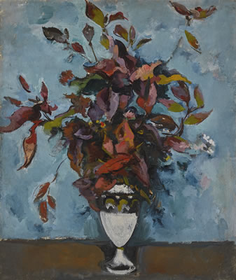 Alexandre Kouprine : AUTUMN BOUQUET AGAINST BLUE BACKGROUND (KRYLATSKOE)