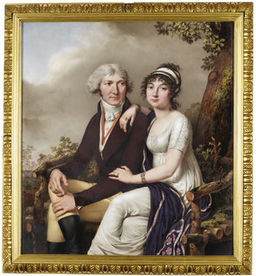 Charles Étienne Leguay : PORTRAIT OF A LADY AND GENTLEMAN, CIRCA 1801