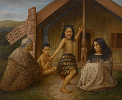 Gottfried Lindauer : Maori Girl Learning the Haka