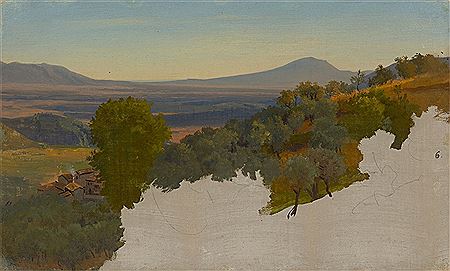 Albert Franz Venus : „Blick von der Casa Baldi auf den Monte Artemisio“