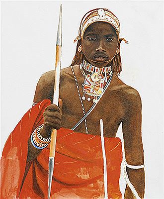 Heinz Balthes : Junger Massai-Krieger.